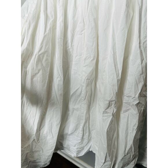 ADAM LIPPES White 100% Cotton Hourglass Cap Sleeves Eyelet Ruffle Dress Size 10 - Picture 3 of 9